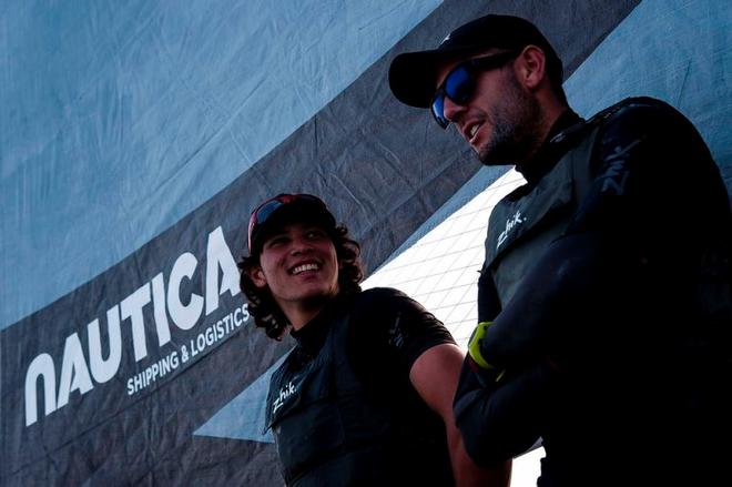 Act 2, Qingdao 2017 - Day 3 - Leonard Takahashi and Josh Salthouse – Overall a total of 26 of the sailors have previously raced in the Extreme Sailing Series and many of them are now on their way to Madeira Islands to compete on board the GC32s next week ©  Xaume Olleros / OC Sport