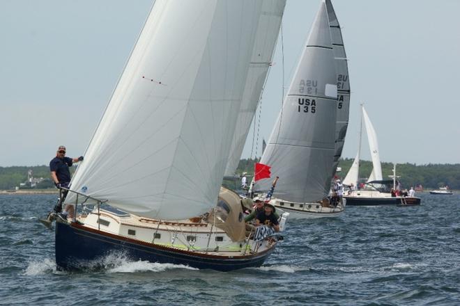 ‘Selkie’, Chip Bradish’s 1988 Morris Ocean 32.5 footer from Boston was the overall corrected time winner of Class D and the entire 40th Anniversary Marion Bermuda Race. She was the smallest boat in the race and was sailed using only celestial navigation winning the Beverly Yacht Club Polaris Trophy.  Sailing with Bradish were Max Mulhern (Navigator), George Dyroff (Watch Captain) and Peter Sidewater (Crew). © SpectrumPhoto/Fran Grenon