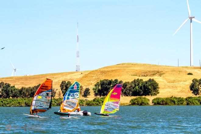 Tyson Poor jumping the Hydrofoil - Day 2 - Rio Vista Grand Slam 2017 © International Windsurfing Tour