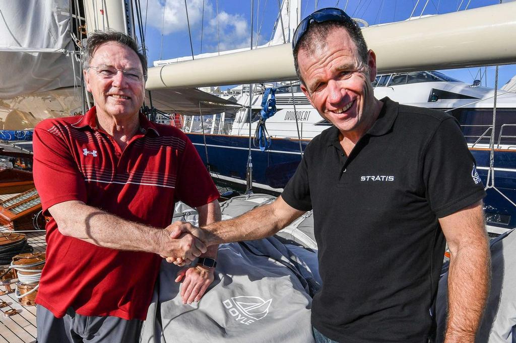 Founder Robbie Doyle and CEO Mike Sanderson onboard J Class yacht Shamrock V in Bermuda - photo © Christophe Favreau http://christophefavreau.photoshelter.com/