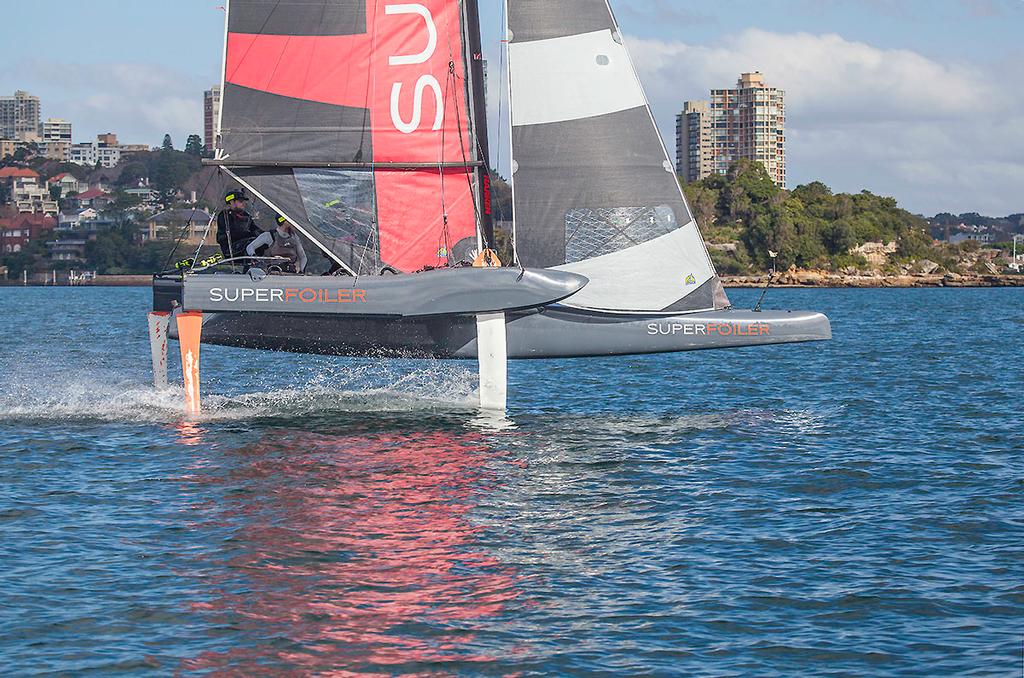 Already made 33 knots and it is more than likely they will crack 40 soon. - SuperFoiler Grand Prix photo copyright  John Curnow taken at  and featuring the  class