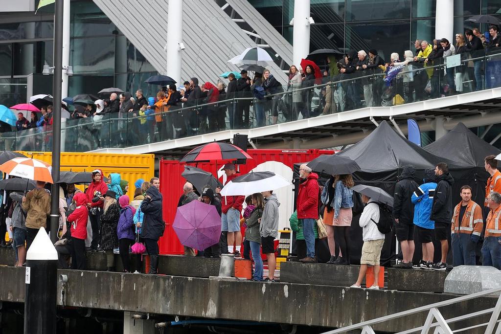 Emirates Team New Zealand in the Viaduct Basin during the Team New Zealand Americas Cup Welcome Home Parade on July 6, 2017 in Auckland, New Zealand.  (Photo by Fiona Goodall/Getty Images) © Getty Images