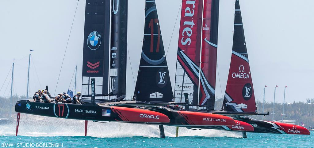 35th America's Cup Match - Race Day 2 - ORACLE TEAM USA and Emirates Team New Zealand photo copyright  BMW | Studio Borlenghi taken at  and featuring the  class