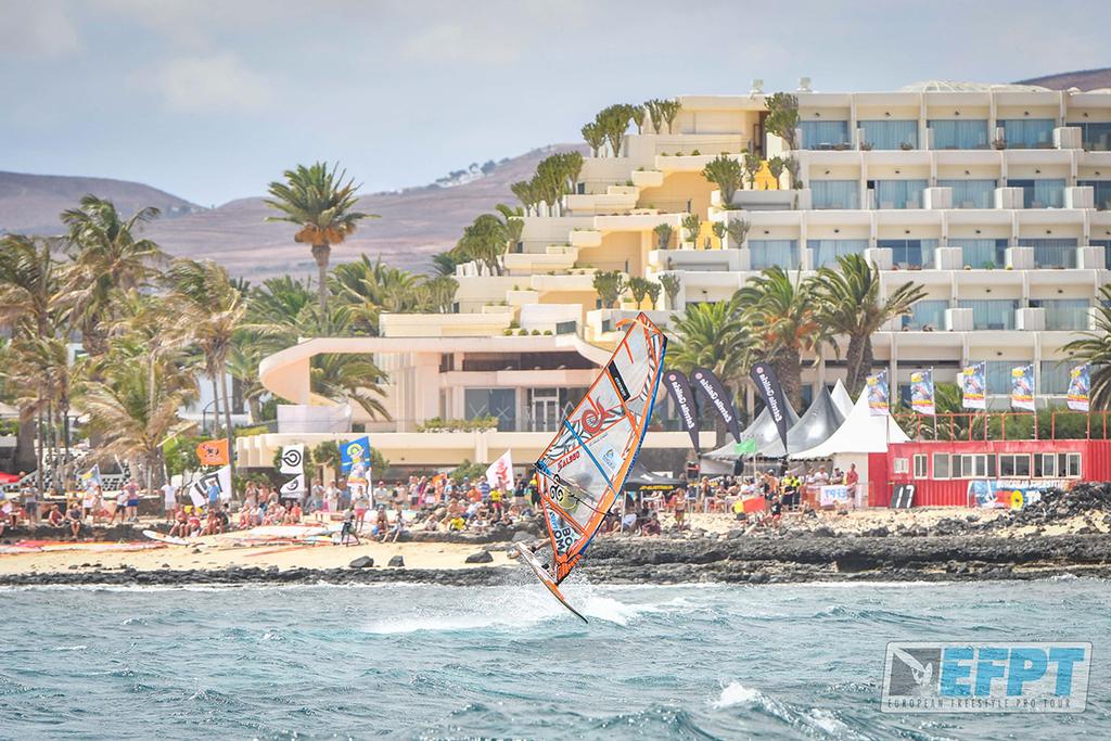Jacopo Testa in front of the event-site - Day 1 - EFPT Lanzarote 2017 photo copyright Gwen Marche taken at  and featuring the  class