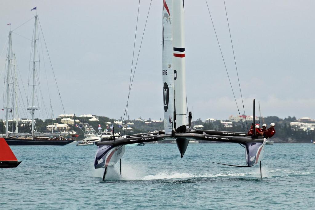 Groupama Team France finishes and exits the Regatta - Round Robin 2, Day 7 - 35th America's Cup - Bermuda  June 3, 2017 © Richard Gladwell www.photosport.co.nz