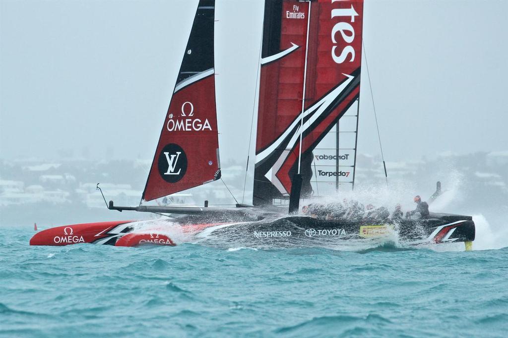 Emirates Team New Zealand Race 2 finish - Semi-Final, Day 11 - 35th America’s Cup - Bermuda  June 6, 2017 © Richard Gladwell www.photosport.co.nz