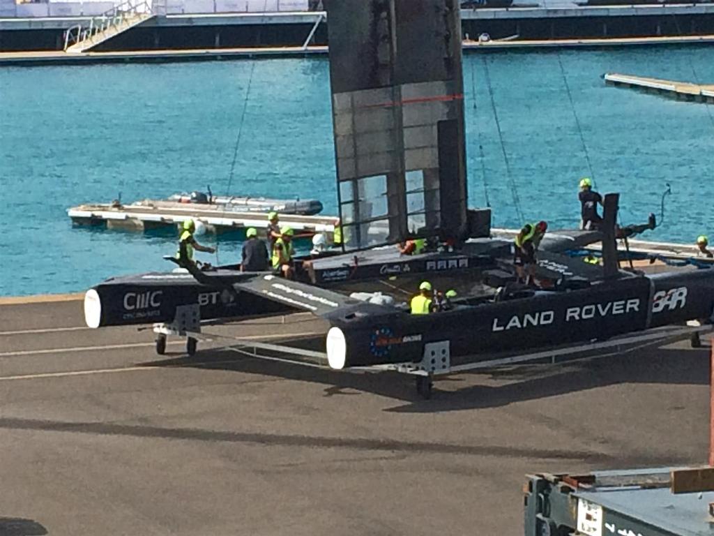 Land Rover BAR prepare their AC50  - Day 12 Louis Vuitton America's Cup. © Richard Gladwell www.photosport.co.nz