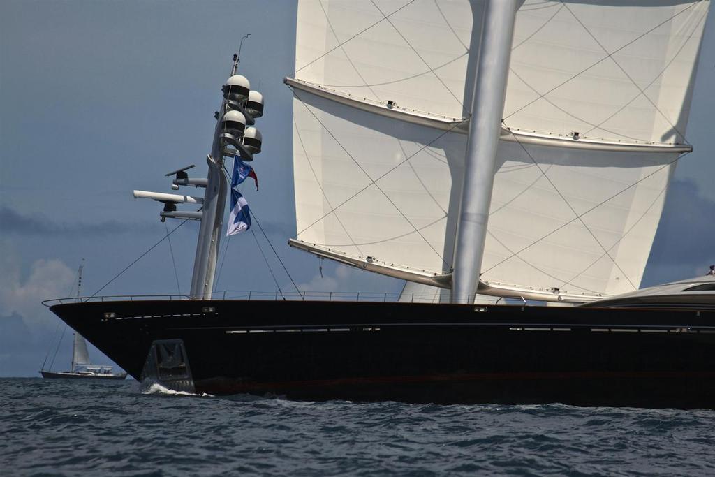 Comms tower - Maltese Falcon - Super yacht pursuit racing - 35th America's Cup - Bermuda  -  June 13, 2017 © Richard Gladwell www.photosport.co.nz