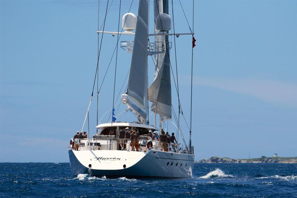 Hyperion tacks - Super yacht pursuit racing - 35th America's Cup - Bermuda  -  June 13, 2017 © Richard Gladwell www.photosport.co.nz