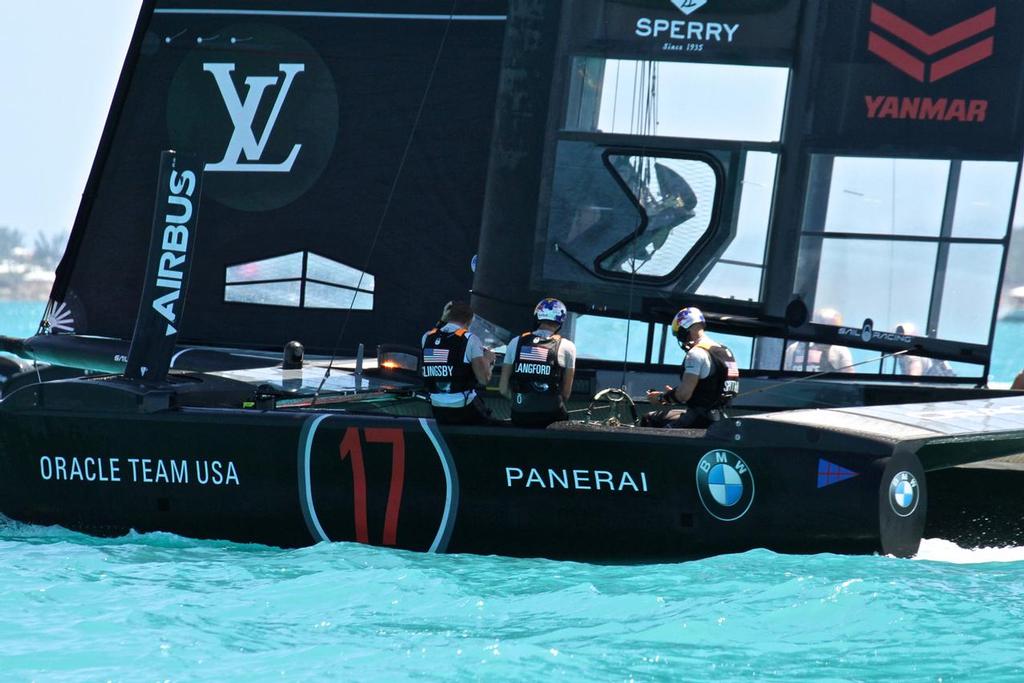 Oracle Team USA afterguard - 35th America's Cup Match - Finish Race 4 - Bermuda  June 18, 2017 © Richard Gladwell www.photosport.co.nz