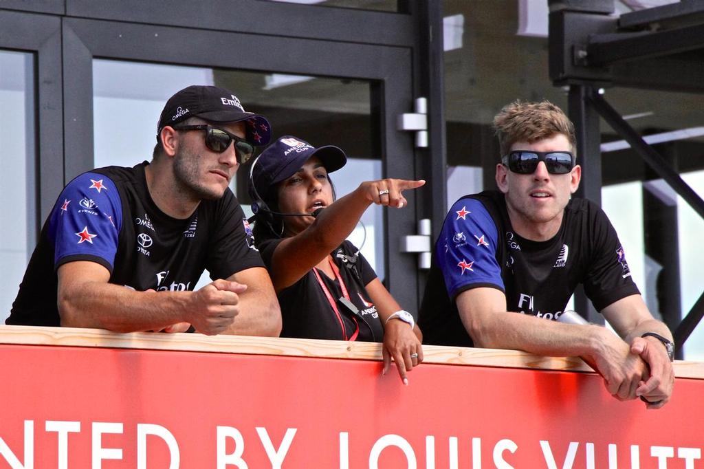 Emirates Team New Zealand's Peter Burling and Blair Tuke wait for the prize giving at the Red Bull Youth America's Cup Bermuda  June 21, 2017 photo copyright Richard Gladwell www.photosport.co.nz taken at  and featuring the  class