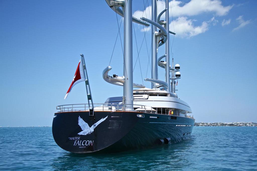 The Maltese Falcon on a calm day at the start of the Semi-Finals  - 35th America's Cup - Bermuda photo copyright Richard Gladwell www.photosport.co.nz taken at  and featuring the  class