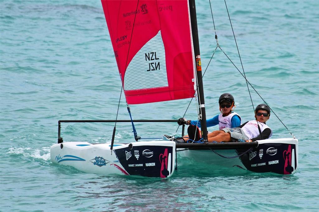 NZ crew in the Hobie Wave - America's Cup Regatta Race Week 2017, June 23, 2017 - Great Sound Bermuda © Richard Gladwell www.photosport.co.nz