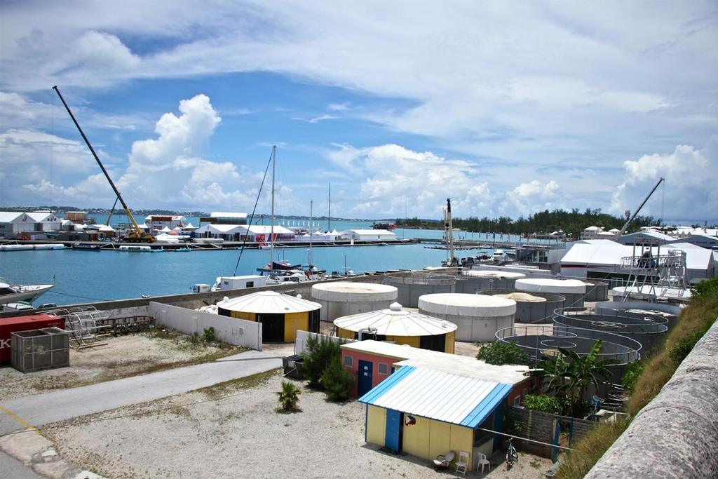 America's Cup Village and base areas from the road  Bermuda, June 28, 2017 © Richard Gladwell www.photosport.co.nz