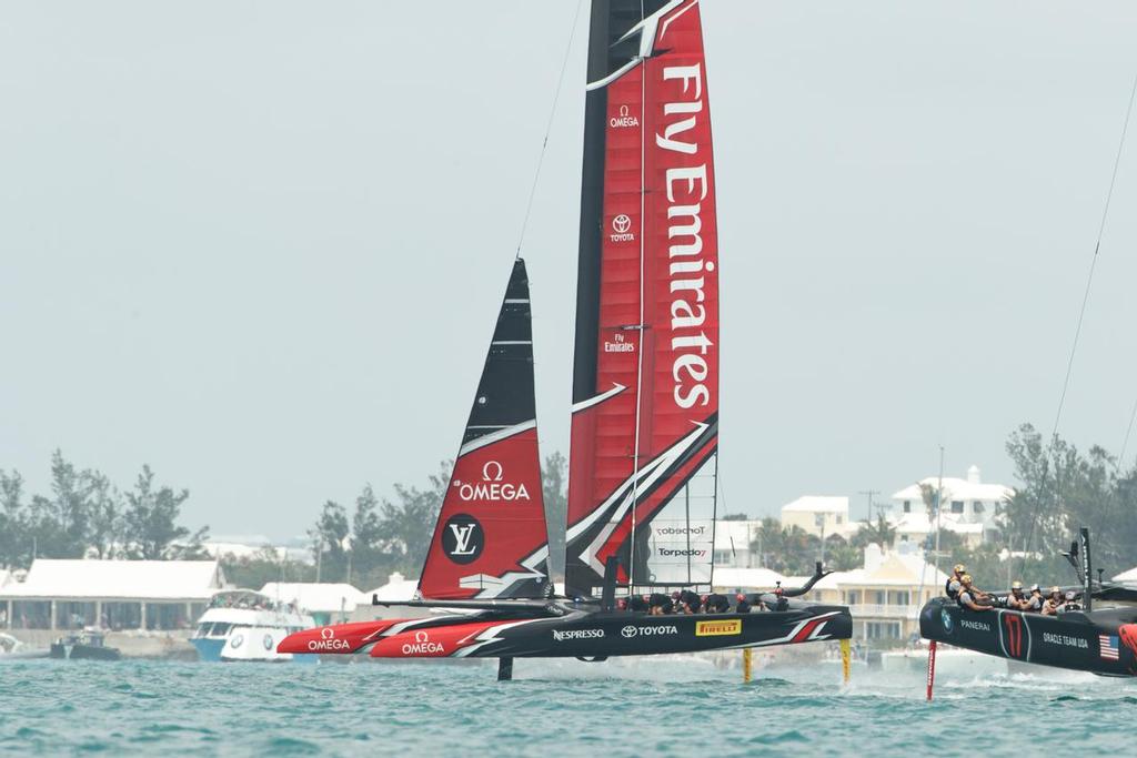 03/06/17 Emirates Team New Zealand sailing on Bermuda's Great Sound in the Louis Vuitton America's Cup Qualifiers <br />
Round Robin 2 - Race 12 - Oracle Team USA (USA)  vs. Emirates Team New Zealand (NZL) <br />
 <br />
Copyright: Richard Hodder / Emirates Team New Zealand © Richard Hodder/Emirates Team New Zealand