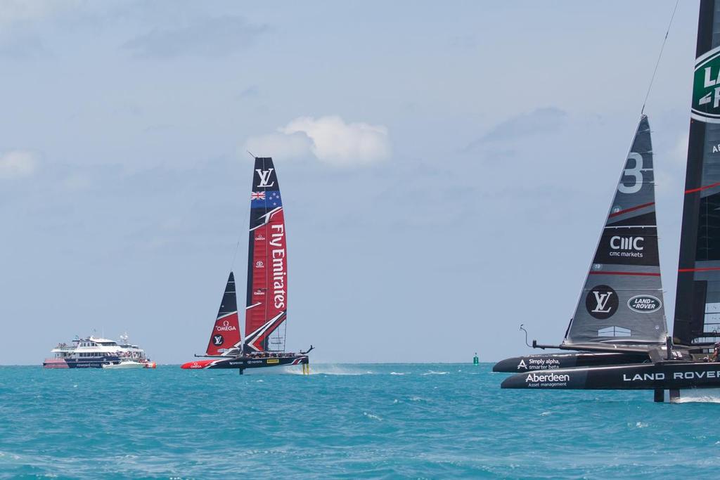 Emirates Team New Zealand sailing on Bermuda's Great Sound in the Louis ...
