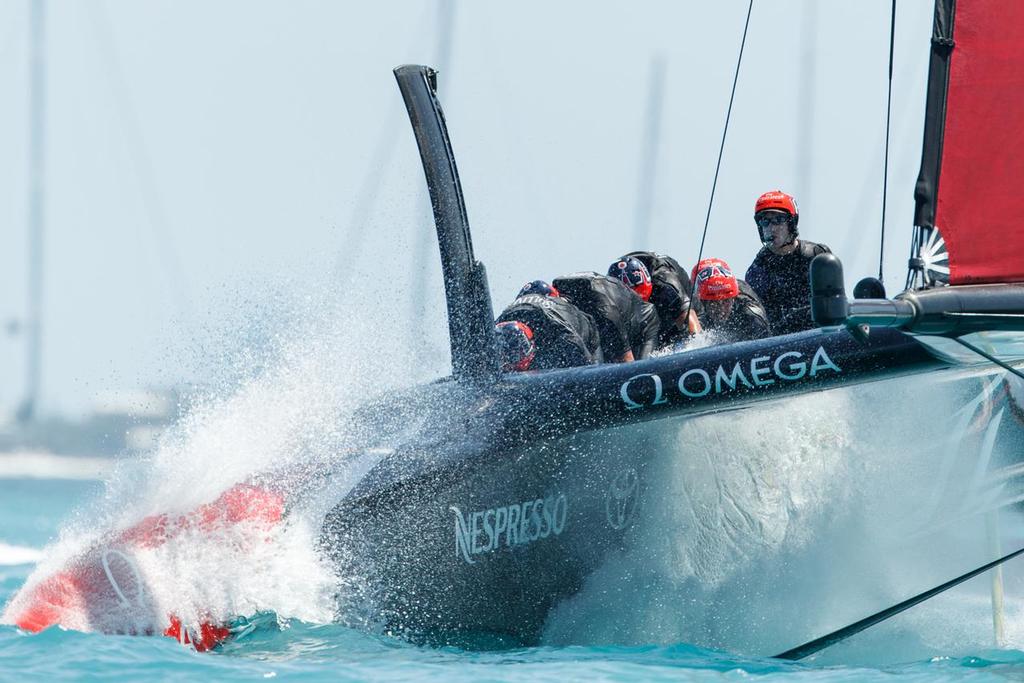 Louis Vuitton America's Cup Match Racing Day 2. Emirates Team New Zealand vs. Oracle Team USA races 3 & 4. photo copyright Richard Hodder/Emirates Team New Zealand taken at  and featuring the  class