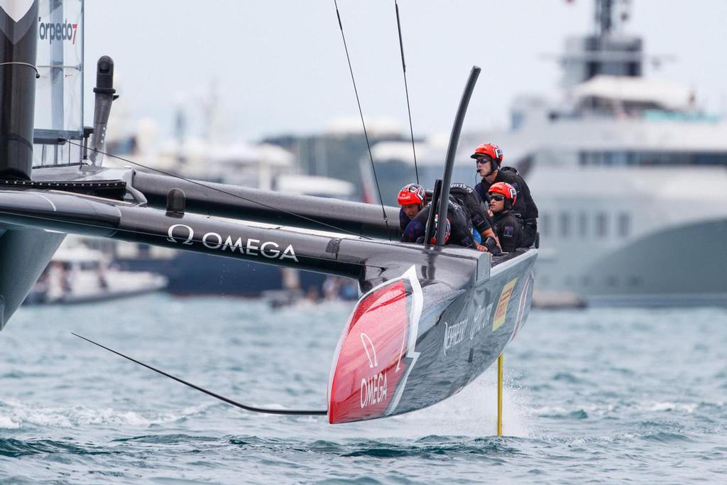 Louis Vuitton America's Cup Match Racing Day 3. Emirates Team New Zealand vs. Oracle Team USA races 5 & 6.  © Richard Hodder/Emirates Team New Zealand