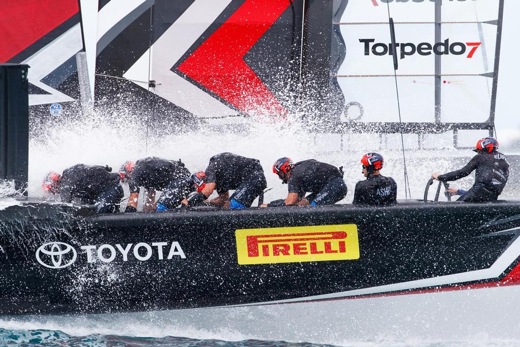 Louis Vuitton America's Cup Match Racing Day 3. Emirates Team New Zealand vs. Oracle Team USA races 5 & 6.  © Richard Hodder/Emirates Team New Zealand