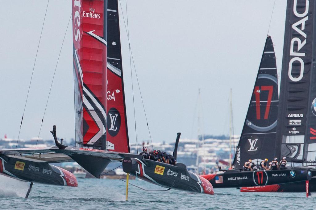 Louis Vuitton America's Cup Match Racing Day 3. Emirates Team New Zealand vs. Oracle Team USA races 5 & 6.  © Richard Hodder/Emirates Team New Zealand