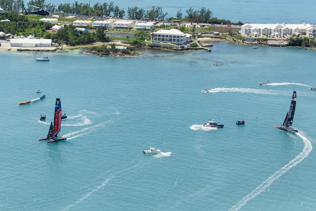 Louis Vuitton America's Cup Match Racing Day 4. Emirates Team New Zealand vs. Oracle Team USA races 7 & 8.  © Richard Hodder/Emirates Team New Zealand