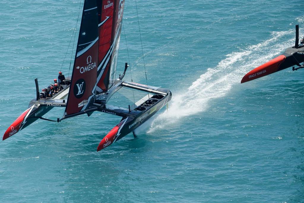 Louis Vuitton America's Cup Match Racing Day 4. Emirates Team New Zealand vs. Oracle Team USA races 7 & 8.  © Richard Hodder/Emirates Team New Zealand