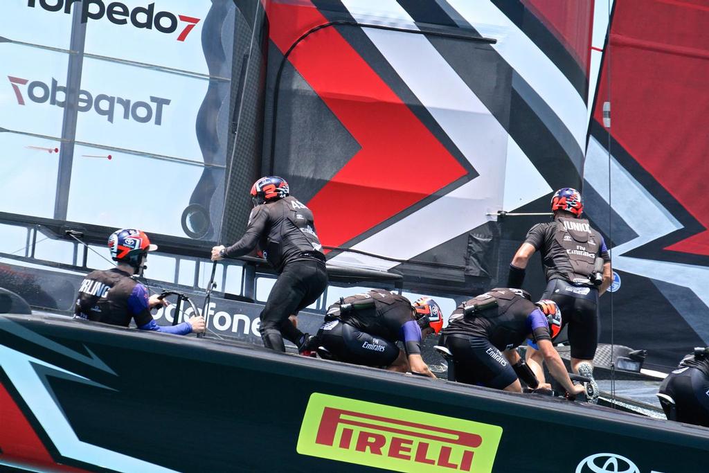 Ready to gybe - Emirates Team New Zealand - Match, Day  5 - Race 7 - 35th America's Cup  - Bermuda  June 26, 2017 © Richard Gladwell www.photosport.co.nz