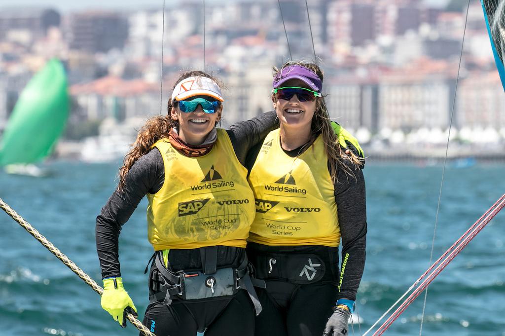 Rio 2016 gold medallists Martine Grael and Kahena Kunze continue to dominate - 2017 World Cup Series Final - Santander photo copyright  Jesus Renedo / Sailing Energy http://www.sailingenergy.com/ taken at  and featuring the  class