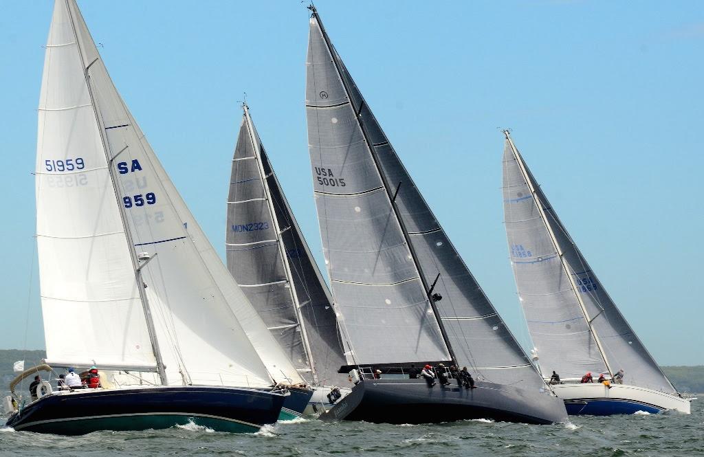 ‘Jambi’, [50015] a new Hinckley Bermuda 50 skippered by John Levinson crossed the finish line off St. David’s Lighthouse at 12:47:00 ADT to take line honors in the 40th Anniversary Marion Bermuda Race.  ‘Jambi’ had an unofficial elapsed time of 4 days 22 hours 52 minutes 11 seconds. Based on her starting time of 12:55 EDT on June 9, that is 118 hours 52 minutes and 11 Seconds. © Talbot Wilson