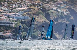 Extreme Sailing Series Madeira Islands – Act 3, Day 3 – The fleet of Flying Phantoms sailed six races in Funchal during the opening event of the 2017 Flying Phantom Series. photo copyright Lloyd Images http://lloydimagesgallery.photoshelter.com/ taken at  and featuring the  class