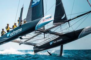 Extreme Sailing Series – Day 3 –  After only one race sailed on the penultimate day in Funchal, Madeira Islands, SAP Extreme Sailing Team sits in pole position going in to the Act 3 final. photo copyright Lloyd Images http://lloydimagesgallery.photoshelter.com/ taken at  and featuring the  class