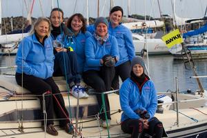 Sabina Rosser (left) and Mood Indigo crew - Australian Women’s Keelboat Regatta photo copyright  Bruno Cocozza taken at  and featuring the  class