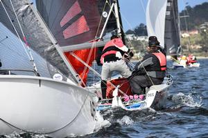 Black Richard and Fader Scott – Brain Brainwave – SB20 Mid-Winter Regatta Tasmania photo copyright Jane Austin taken at  and featuring the  class