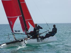 Second place Wildcat – Andy Hart and Michael – Channel Islands Hobie Cat Championships photo copyright  Elaine Burgis taken at  and featuring the  class