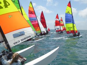 Hobie 16's starting – Channel Islands Hobie Cat Championships photo copyright  Elaine Burgis taken at  and featuring the  class