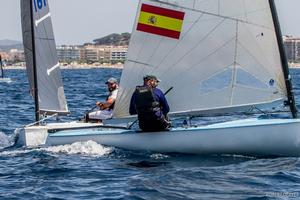 Victor Serrano leads Miguel Fernandez-Vasco round the top mark in Race 1 photo copyright  Robert Deaves taken at  and featuring the  class