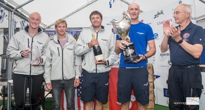 L-R Royal Hong Kong Yacht Club: Anna Carpenter, Martin Wrigley, Christian Thompson, James Badenach, David Franks (Cowes Etchells Fleet Class Captain). - The Gertrude Cup 2017 © Sportography.tv