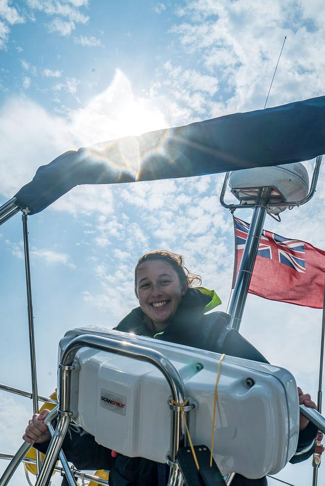 Jenny Layton, 23, from N. Yorkshire on the helm © Ellen MacArthur Cancer Trust