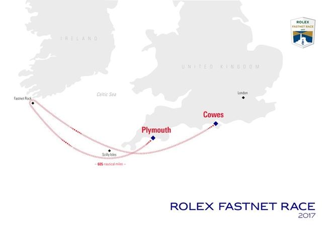 Rolex Fastnet Race Course Map © Rolex