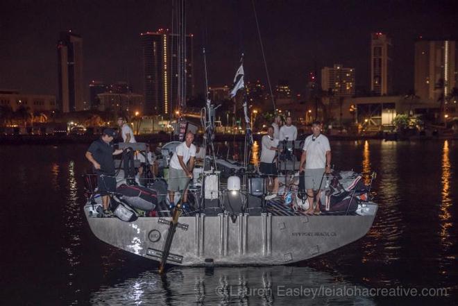 Rio 100 docks in to Kewalo Basin using the emergency rudder  - 2017 Transpac Race © Lauren Easley http://leialohacreative.com