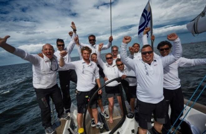 The team on Blue Nights savors their Class A victory – Dr Irena Eris ORC European Championship ©  Robert Hajduk