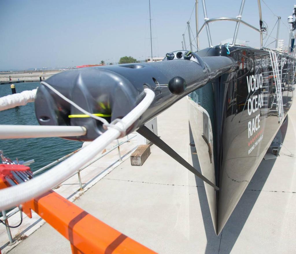 Team Sun Hung Kai/Scallywag exits the Boatyard - Volvo Ocean Race Lisbon. © Volvo Ocean Race http://www.volvooceanrace.com