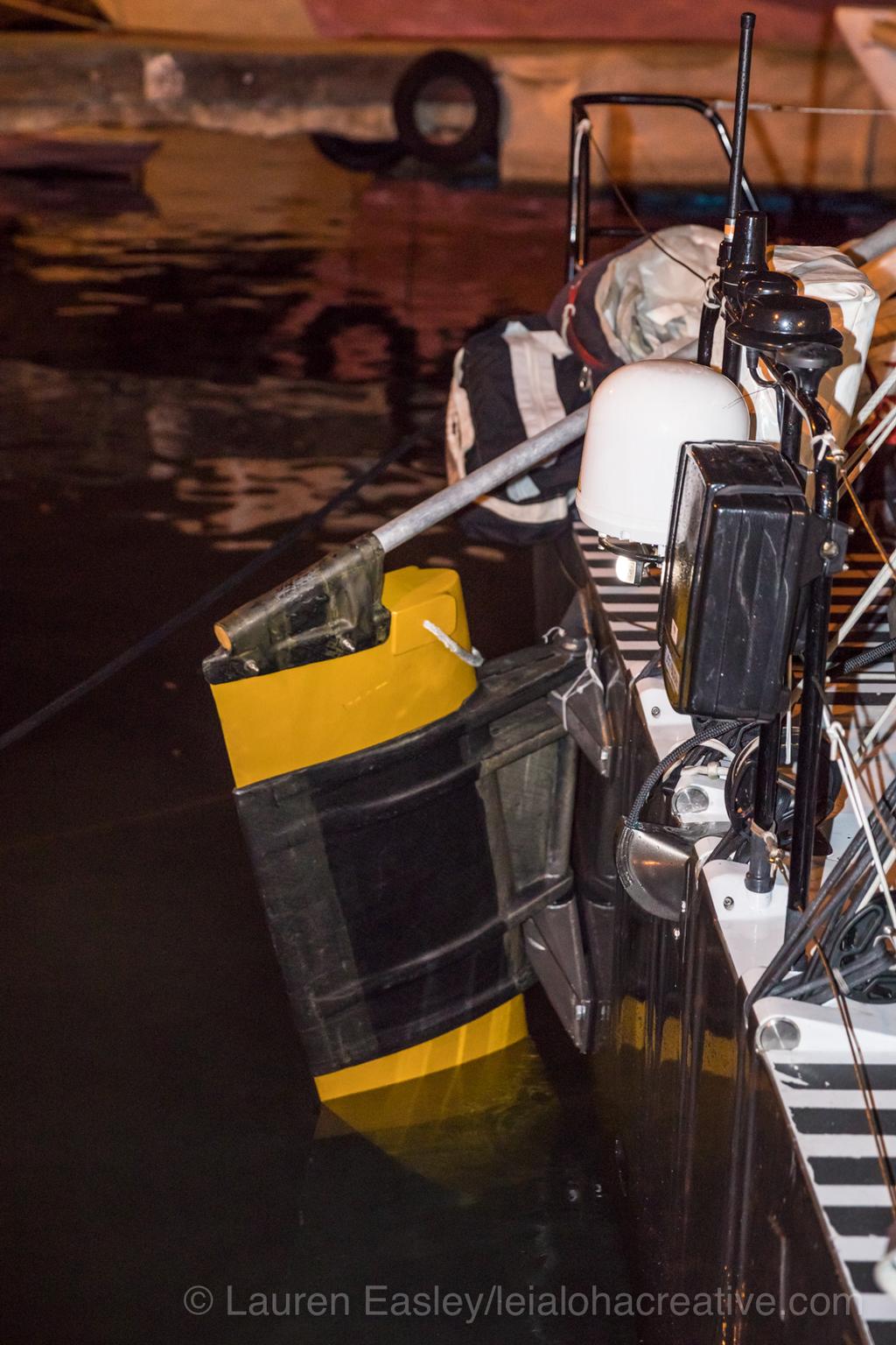 Jury rigged rudder on RIO 100 - 2017 Transpac ©  Lauren Easley / leialohacreative.com