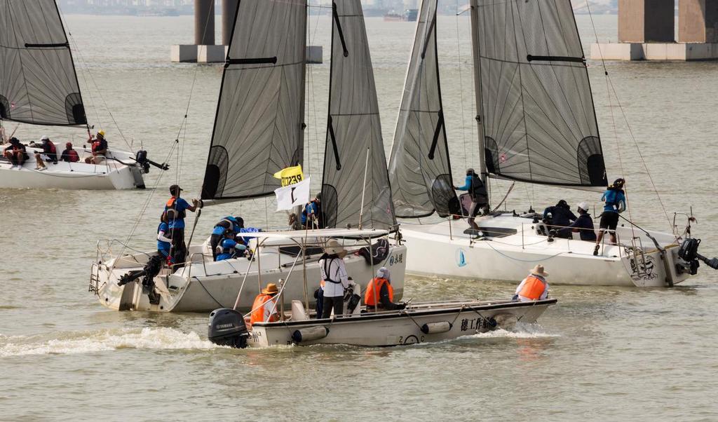 Jury keeping a close eye... Guangzhou Nansha International Sailing Regatta 2017. © Guy Nowell http://www.guynowell.com