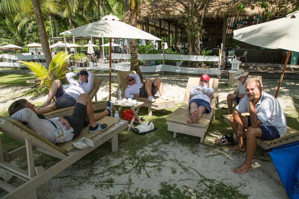 Frankie says, 'Relax! There's an AP on shore.' Cape Panwa Hotel Phuket Raceweek 2014.  © Guy Nowell / Cape Panwa Hotel Phuket Raceweek