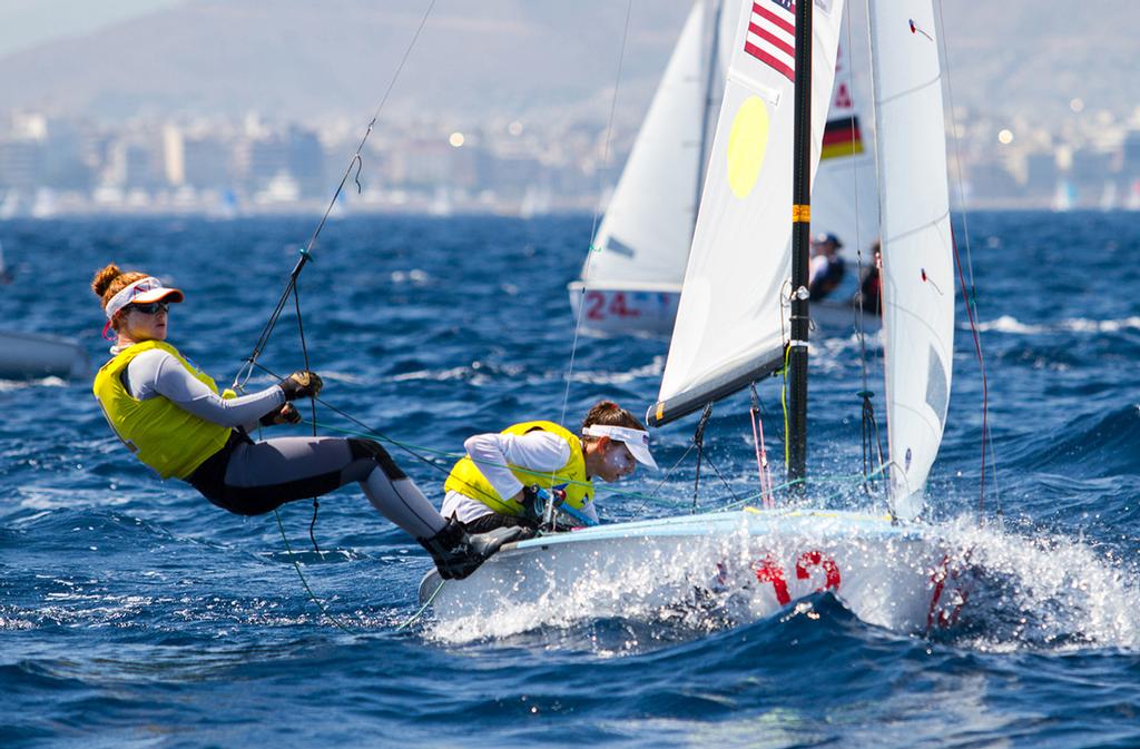 Emma KANETI/Ciara RODRIGUEZ-HORAN (USA) hold on to Ladies lead  - 2017 420 Open European Championship © Nikos Alevromytis http://www.470.org
