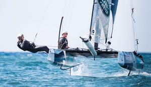 Act 3, Extreme Sailing Series Madeira Islands – Day 3 – Red Bull Sailing Team took the Flying Phantom win in Madeira and are set to try and maintain their title in Barcelona. photo copyright Lloyd Images http://lloydimagesgallery.photoshelter.com/ taken at  and featuring the  class
