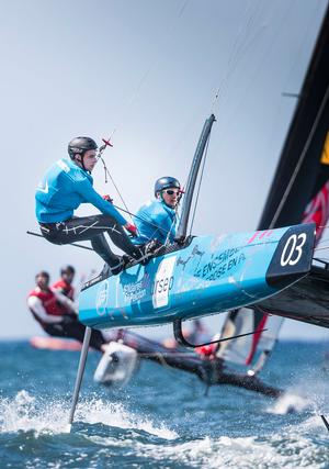 Act 3, Extreme Sailing Series Madeira Islands – Day 3 – Following their successful debut in Madeira, the Flying Phantom Series is in a strong position to take on Barcelona. photo copyright Lloyd Images http://lloydimagesgallery.photoshelter.com/ taken at  and featuring the  class