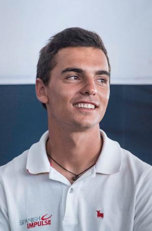 Act 4, Extreme Sailing Series Barcelona – Day 1 – Barcelona born Jordi Xammar, skipper of local wildcard FNOB Impulse, is excited to get racing tomorrow. photo copyright Lloyd Images http://lloydimagesgallery.photoshelter.com/ taken at  and featuring the  class