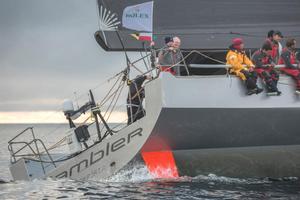 Rambler narrowly missed out on line honours in the 2015 Rolex Fastnet Race photo copyright  Rolex/Daniel Forster http://www.regattanews.com taken at  and featuring the  class
